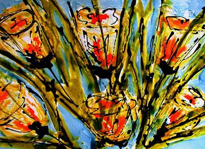 Sunflowers Mixed Media - Heavenely Flowers by Baljit Chadha