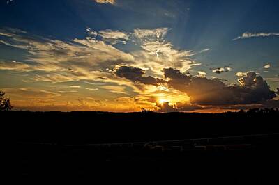Classic Motorcycles - Hill Country Sunset by Dave Files