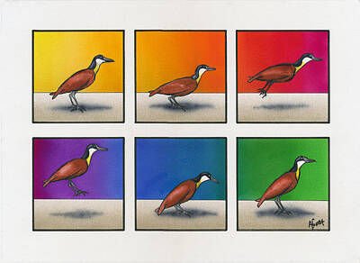 Painted Wine - Hoppy Bird-day by Agustin Goba