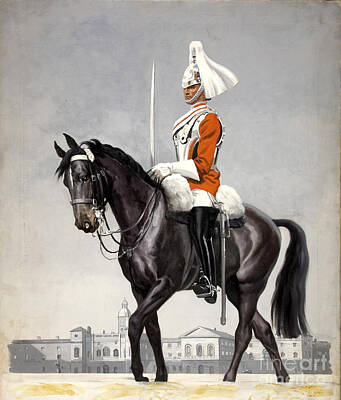 Mammals Paintings - Horse guards Parade 1939-1946 vintage poster by Vintage Collectables