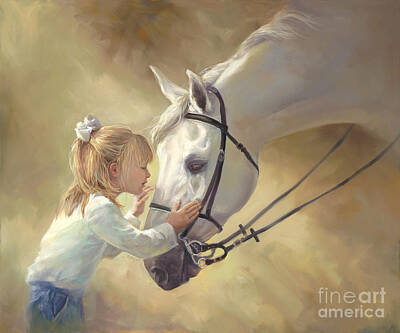 Portraits Royalty-Free and Rights-Managed Images - Horse Kisses by Laurie Snow Hein