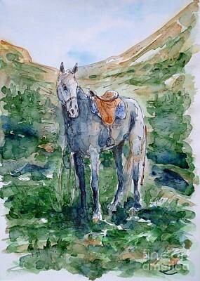 Animals Paintings - Horse by Zaira Dzhaubaeva
