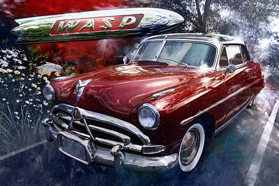 Impressionism Digital Art Rights Managed Images - 1952 Hudson Two-door Wasp Coupe Royalty-Free Image by Garth Glazier