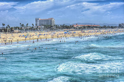 Beach Rights Managed Images - Huntington Beach Surfs Up Royalty-Free Image by David Zanzinger