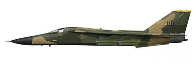 Transportation Digital Art - Illustration Of An F-111e Aardvark by Inkworm