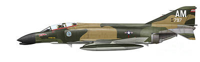 Transportation Digital Art - Illustration Of An F-4c Phantom Ii by Inkworm