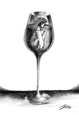 Wine Drawings - In Vino Veritas by Boyan Donev