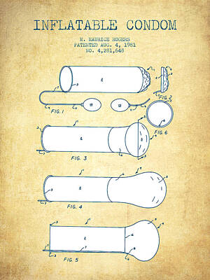 Frog Art - Inflatable Condom Patent from 1981 - Vintage Paper by Aged Pixel