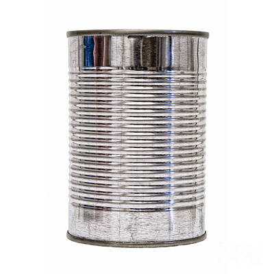 Packaging Photos - Isolated Tin Can front by Antony McAulay