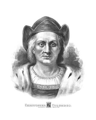 Portraits Drawings - Italian Explorer Christopher Columbus by War Is Hell Store