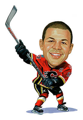 Sports Painting Royalty Free Images - Jarome Iginla Royalty-Free Image by Art  