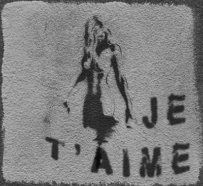 Nudes Royalty-Free and Rights-Managed Images - Je tAime Graffiti by Georgia Clare