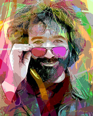 Best Sellers - Celebrities Royalty Free Images - Jerry Garcia Art Royalty-Free Image by David Lloyd Glover
