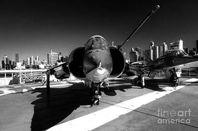 City Scenes Royalty-Free and Rights-Managed Images - Jet in City mono  by Rob Hawkins