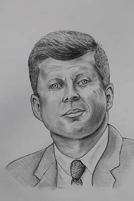 Politicians Drawings Rights Managed Images - Jfk Royalty-Free Image by Robert Pennix