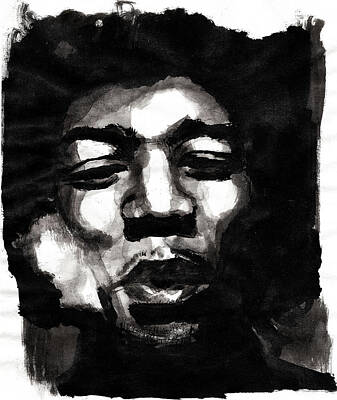 Musicians Painting Rights Managed Images - Jimi Royalty-Free Image by Molly Picklesimer