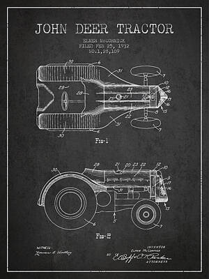 The Beach House - John Deer Tractor Patent drawing from 1932 - Dark by Aged Pixel
