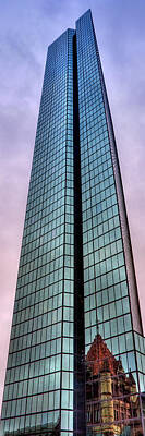 Skylines Royalty-Free and Rights-Managed Images - John Hancock Tower - Boston Vertical Panoramic by Joann Vitali