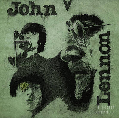 Music Royalty-Free and Rights-Managed Images - John Lennon by Drawspots Illustrations