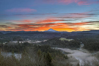 A White Christmas Cityscape - Jonsrud Viewpoint Sunrise by David Gn