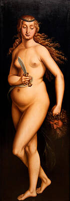 Nudes Digital Art - Judith with the Head of Holofernes by Hans Baldung