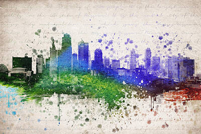 City Scenes Digital Art - Kansas City in Color by Aged Pixel