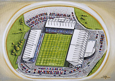 Football Paintings - Kassam Stadium - Oxford United by D J Rogers