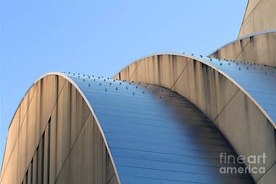 Vintage State Flags - Kauffman Center Blue Curves by Catherine Sherman