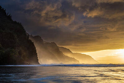 Old Masters - Kee Beach Sunset Kauai by Pierre Leclerc Photography