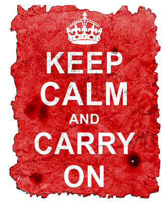 Digital Art Rights Managed Images - Keep Calm Poster Torn Royalty-Free Image by Nik Helbig