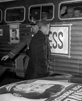Politicians Rights Managed Images - Kennedy Election Eve 1960 Royalty-Free Image by Martin Konopacki Restoration