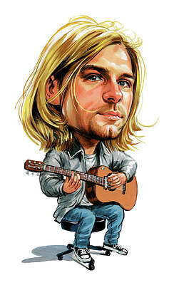 Comics Royalty-Free and Rights-Managed Images - Kurt Cobain by Art  