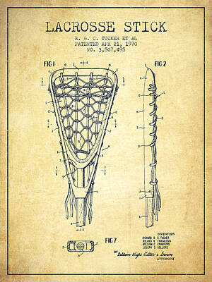 Sports Rights Managed Images - Lacrosse Stick Patent from 1970 -  Vintage Royalty-Free Image by Aged Pixel