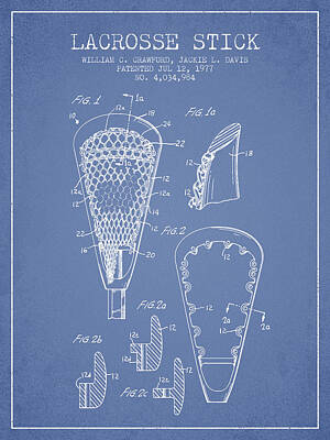 Pbs Kids - Lacrosse Stick Patent from 1977 -  Light Blue by Aged Pixel