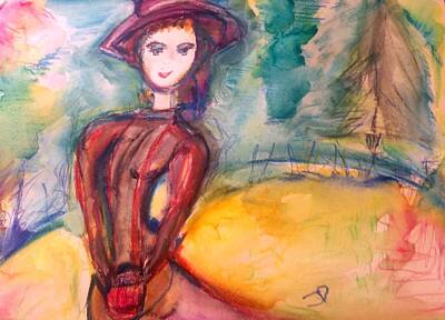 Vincent Van Gogh - Lady in the park  by Judith Desrosiers