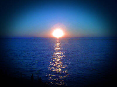 Everything Batman Rights Managed Images - Lake Erie Sunset Royalty-Free Image by Phillip W Strunk