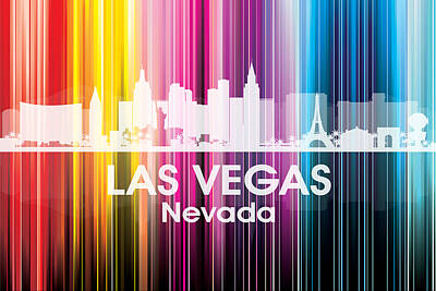 Skylines Mixed Media - Las Vegas NV 2 by Angelina Tamez