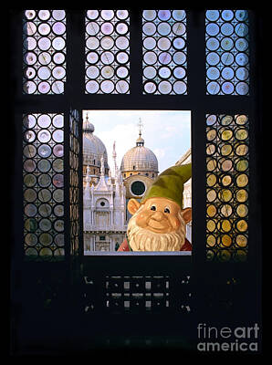 Comics Photos - Laughing Gnome in Venice by Sterling Gold