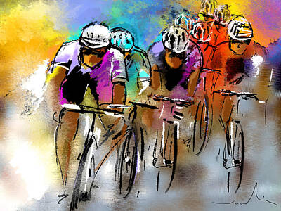 Best Sellers - Sports Paintings - Le Tour de France 03 by Miki De Goodaboom