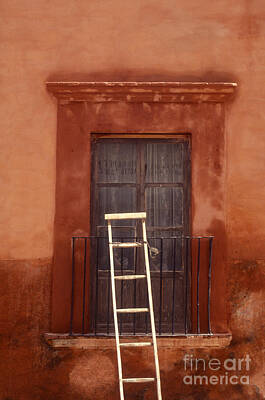 Modern Sophistication Beaches And Waves - Leaning Ladder San Miguel de Allende Mexico by John  Mitchell