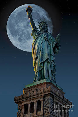 Abstract Skyline Photos - Liberty Moon by Steve Purnell