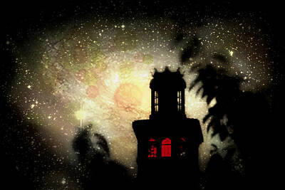 Science Fiction Rights Managed Images - Lighthouse Under The Stars II Royalty-Free Image by Aurelio Zucco