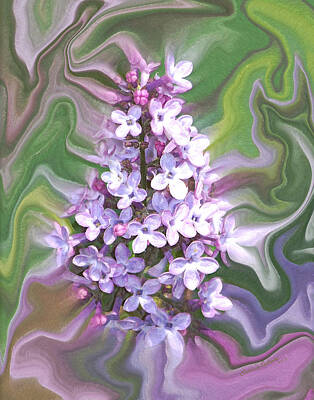 Abstract Flowers Digital Art - Lilac Abstract by Ernest Echols