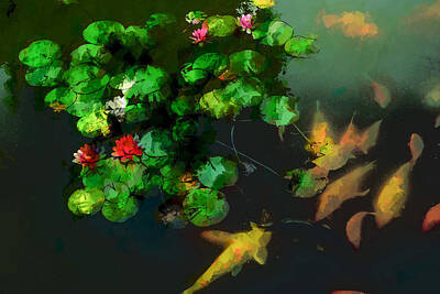 Lilies Digital Art - Lily 0147 - Plein Air 1 by David Lange