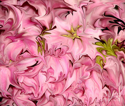 Abstract Flowers Photos - Liquefied Pink Hyacinth Flowers Abstract by Rose Santuci-Sofranko