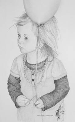 Whimsical Flowers - Little Girl with balloon by John Stuart Webbstock