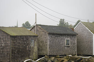 New Years Royalty Free Images - Lobster shacks at Bearskin Neck Royalty-Free Image by Stoney Stone