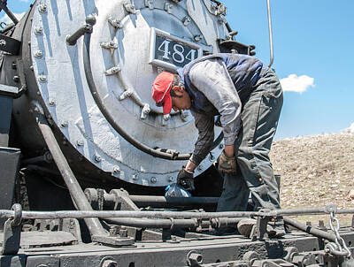 Summer Trends 18 Royalty Free Images - Locomotive Maintenance Royalty-Free Image by Robert VanDerWal