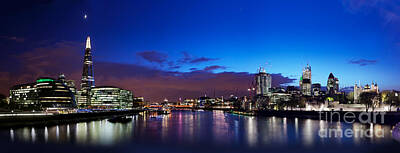 London Skyline Royalty Free Images - London skyline panorama at night Royalty-Free Image by Michal Bednarek