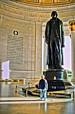 Politicians Digital Art - Looking Up To Jefferson by Patrick Lynch